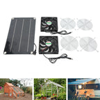 Solar Fan Portable Safe Environment Friendly Dual Exhaust Fan with Solar Panel for Pet House DC 12V