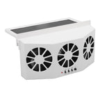 Solar Powered Car Cooler Large Wide Angle 3 Fans Deodorant Energy Saving Car Exhaust Ventilation Fan White