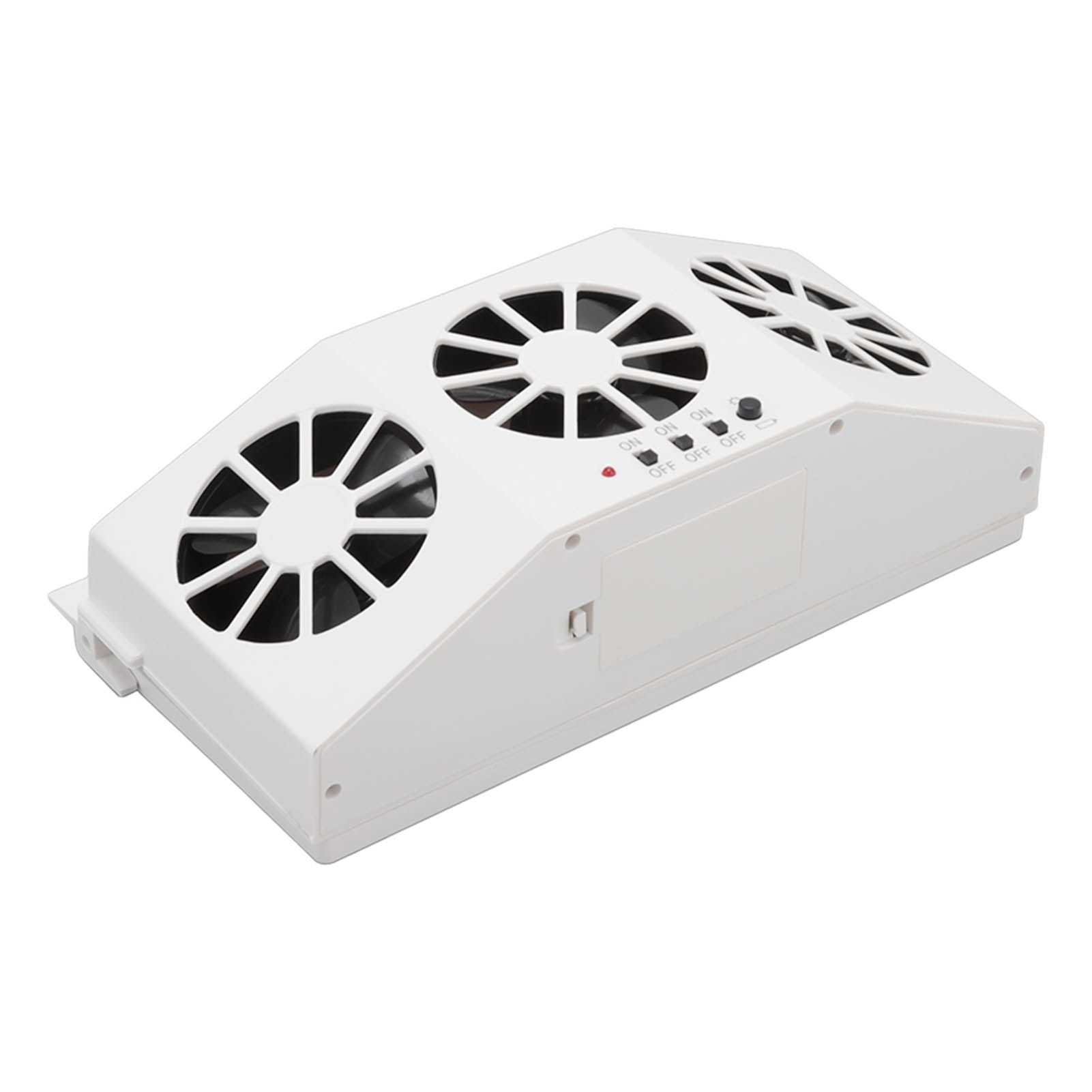 Solar Powered Car Cooler Large Wide Angle 3 Fans Deodorant Energy Saving Car Exhaust Ventilation Fan White
