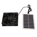 Solar Power Panel Exhaust Fan 15W Energy Saving Odor Removal Portable Solar Powered Air Extractor for Pet Houses RVs