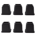 6pcs Bed Risers 5in High Quadrate Trapezoidal Ergonomic Plastic Black Furniture Risers Blocks for Home Office