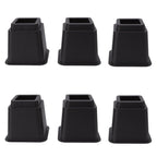 6pcs Bed Risers 5in High Quadrate Trapezoidal Ergonomic Plastic Black Furniture Risers Blocks for Home Office