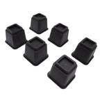 6pcs Bed Risers 5in High Quadrate Trapezoidal Ergonomic Plastic Black Furniture Risers Blocks for Home Office
