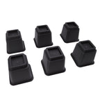 6pcs Bed Risers 5in High Quadrate Trapezoidal Ergonomic Plastic Black Furniture Risers Blocks for Home Office
