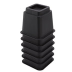 6pcs Bed Risers 5in High Quadrate Trapezoidal Ergonomic Plastic Black Furniture Risers Blocks for Home Office