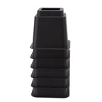 6pcs Bed Risers 5in High Quadrate Trapezoidal Ergonomic Plastic Black Furniture Risers Blocks for Home Office