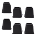 6pcs Bed Risers 5in High Quadrate Trapezoidal Ergonomic Plastic Black Furniture Risers Blocks for Home Office
