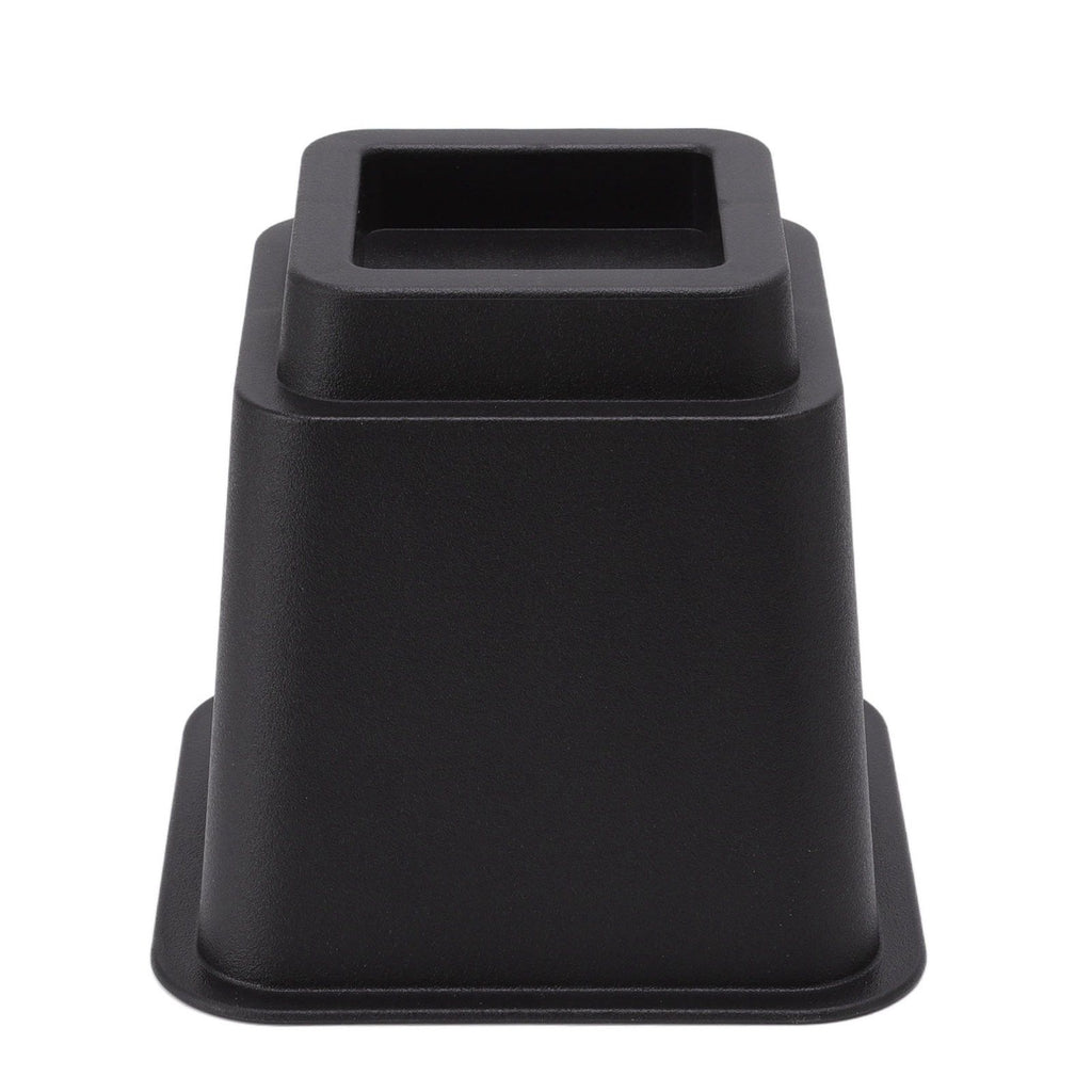 6pcs Bed Risers 5in High Quadrate Trapezoidal Ergonomic Plastic Black Furniture Risers Blocks for Home Office
