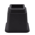 6pcs Bed Risers 5in High Quadrate Trapezoidal Ergonomic Plastic Black Furniture Risers Blocks for Home Office
