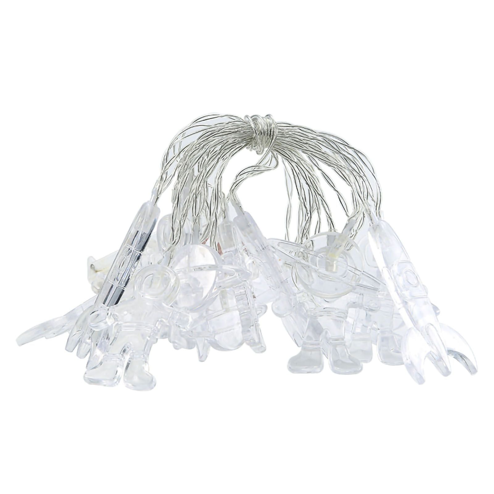 LED String Light Outer Space Astronaut Planet Spaceship Shape Waterproof Led String Room Decor for Christmas Festival Warm White 3 Batteries 20LED