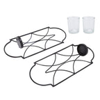 2Pcs Wall Mounted Candle Holder Iron Glass Sconces Decoration Accessories for Living Room Bedroom Black