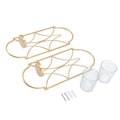 2Pcs Wall Mounted Candle Holder Iron Glass Sconces Decoration Accessories for Living Room Bedroom Gold