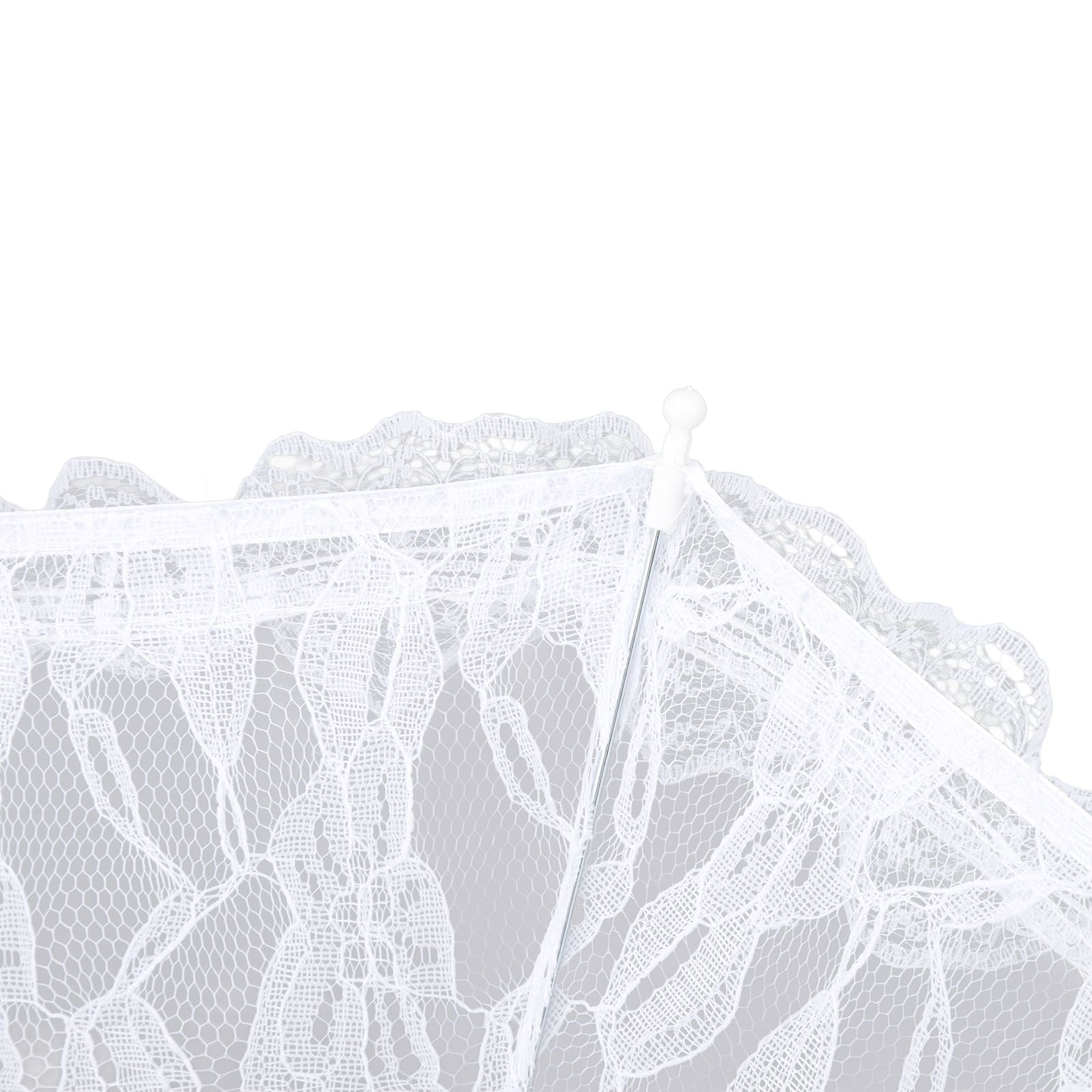 White Lace Parasol Umbrella J Handle Elegant Appearance Bridal Lace Umbrella for Wedding Party Decorations Prom