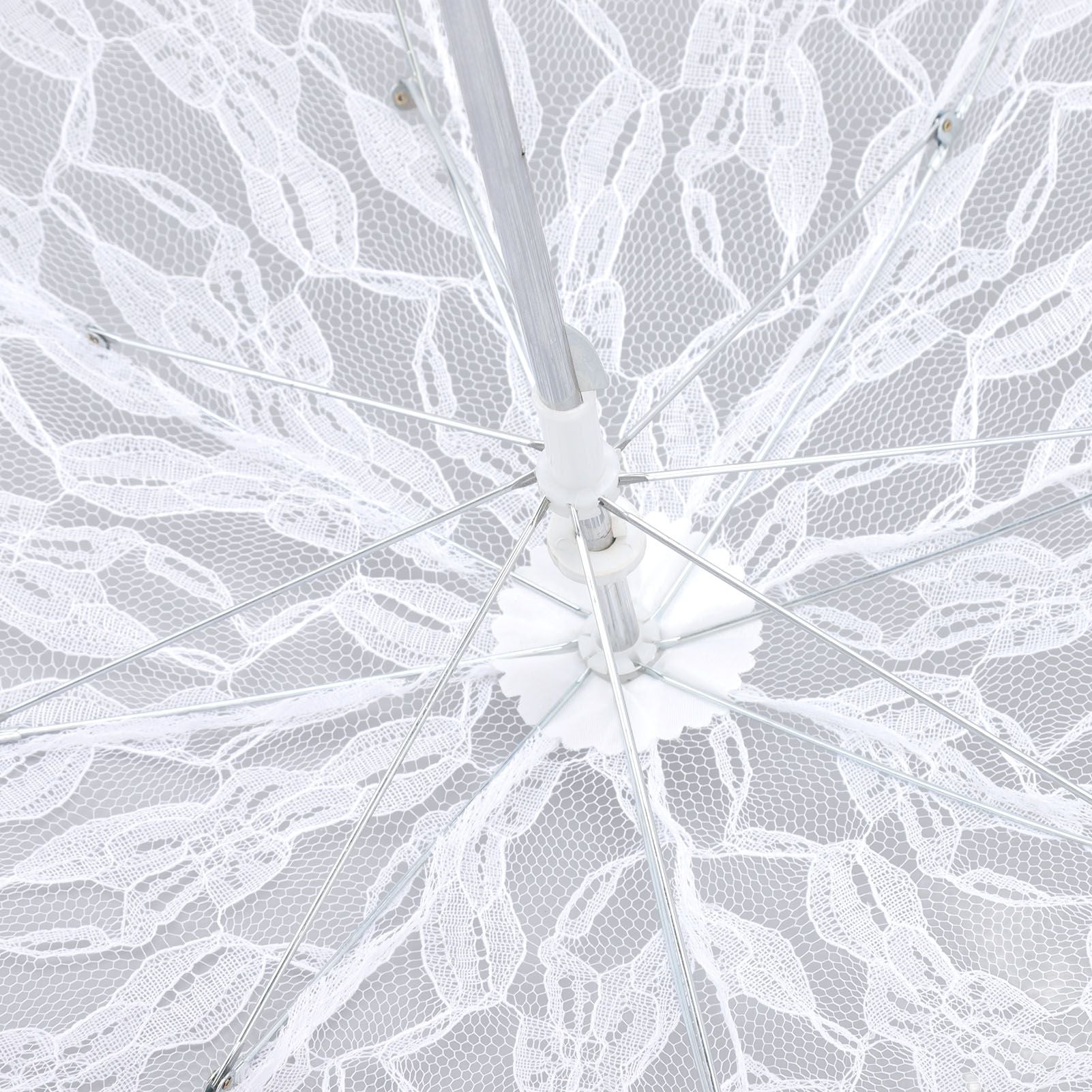White Lace Parasol Umbrella J Handle Elegant Appearance Bridal Lace Umbrella for Wedding Party Decorations Prom