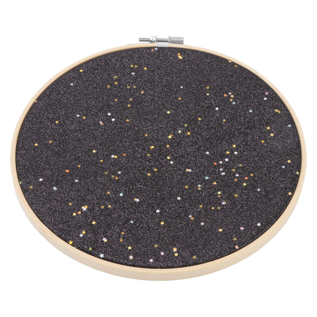 Brooch Display Black Bamboo Faux Leather 22cm Diameter Space Saving Decorative Practical Jewelry Storage Display