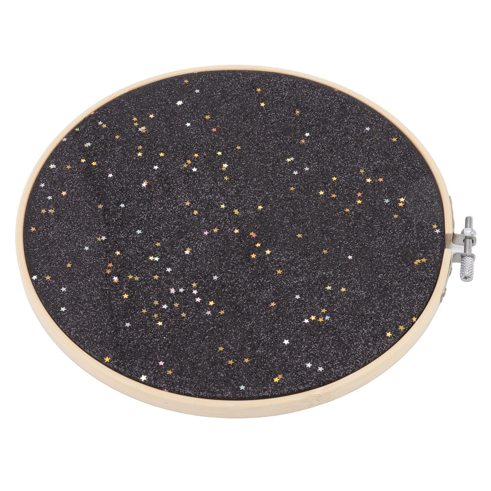 Brooch Display Black Bamboo Faux Leather 22cm Diameter Space Saving Decorative Practical Jewelry Storage Display