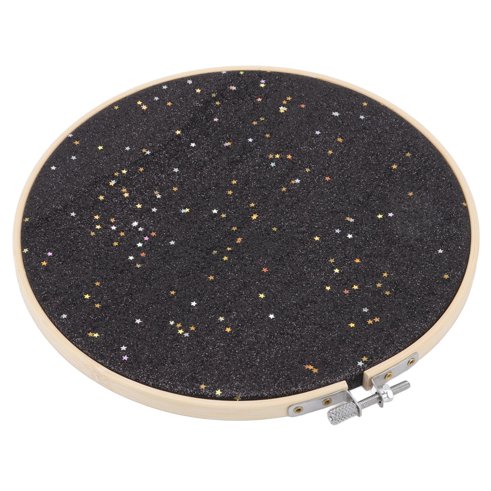 Brooch Display Black Bamboo Faux Leather 22cm Diameter Space Saving Decorative Practical Jewelry Storage Display