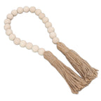 Natural Wood Bead Garland Hand Made Wall Hanging Bead Decoration with Tassels for Gifts Ornaments