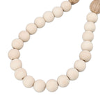Natural Wood Bead Garland Hand Made Wall Hanging Bead Decoration with Tassels for Gifts Ornaments