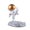 Cute Cartoon Cell Phone Stand Synthetic Resin Desktop Astronaut Ornament for Home Office Car Decor Kung Fu Astronaut Cell Phone Bracket (Gold)