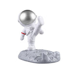 Cute Cartoon Cell Phone Stand Synthetic Resin Desktop Astronaut Ornament for Home Office Car Decor Kung Fu Astronaut Cell Phone Bracket (Silver)