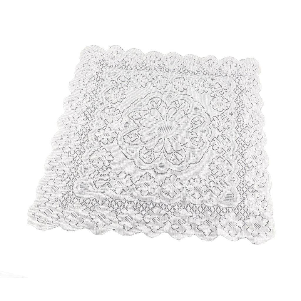 Lace Tablecloth Hollow Pattern Soft Comfortable Simple Lace Decorative Background Cloth for Home Cafe White Lace 60x60cm