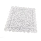 Lace Tablecloth Hollow Pattern Soft Comfortable Simple Lace Decorative Background Cloth for Home Cafe White Lace 60x60cm