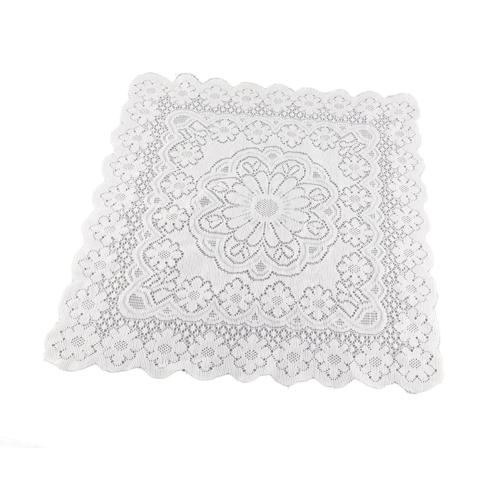 Lace Tablecloth Hollow Pattern Soft Comfortable Simple Lace Decorative Background Cloth for Home Cafe White Lace 60x60cm