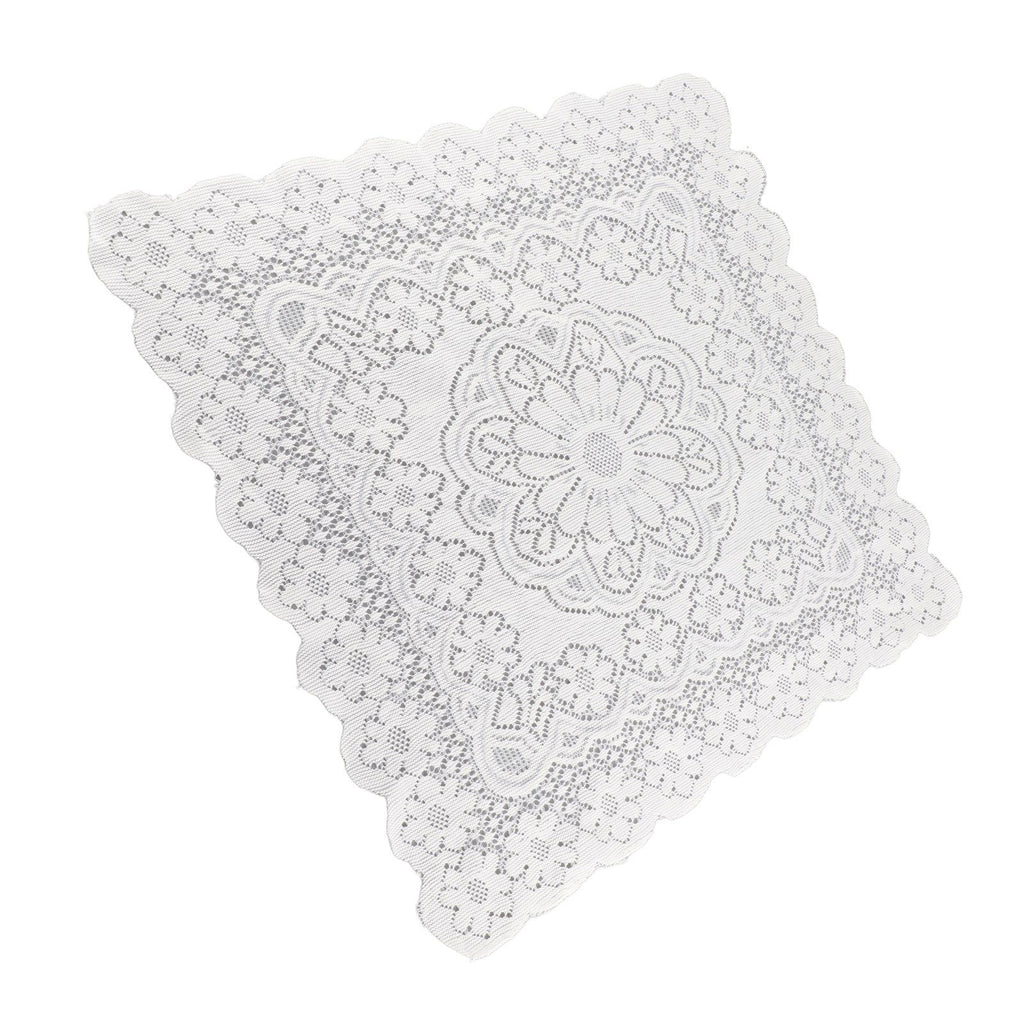 Lace Tablecloth Hollow Pattern Soft Comfortable Simple Lace Decorative Background Cloth for Home Cafe White Lace 60x60cm