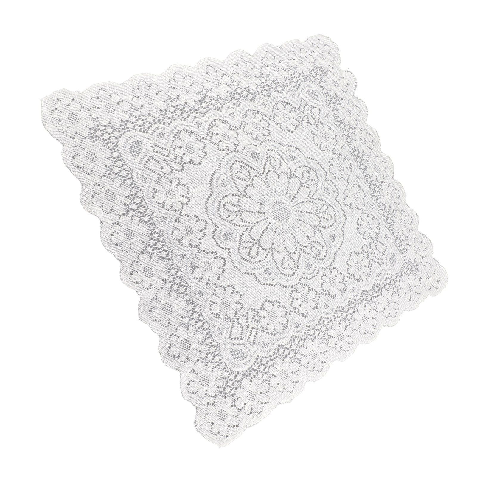 Lace Tablecloth Hollow Pattern Soft Comfortable Simple Lace Decorative Background Cloth for Home Cafe White Lace 60x60cm