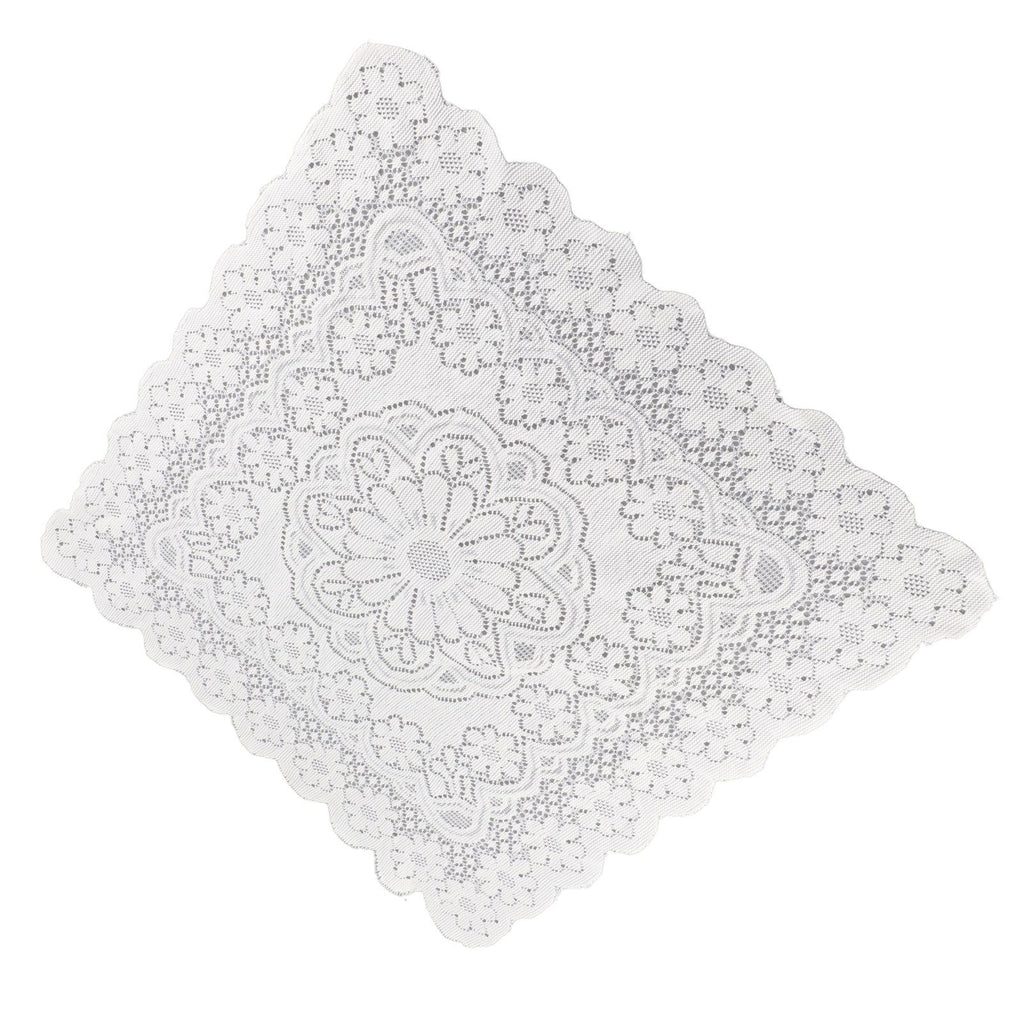 Lace Tablecloth Hollow Pattern Soft Comfortable Simple Lace Decorative Background Cloth for Home Cafe White Lace 60x60cm