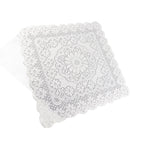 Lace Tablecloth Hollow Pattern Soft Comfortable Simple Lace Decorative Background Cloth for Home Cafe White Lace 60x60cm