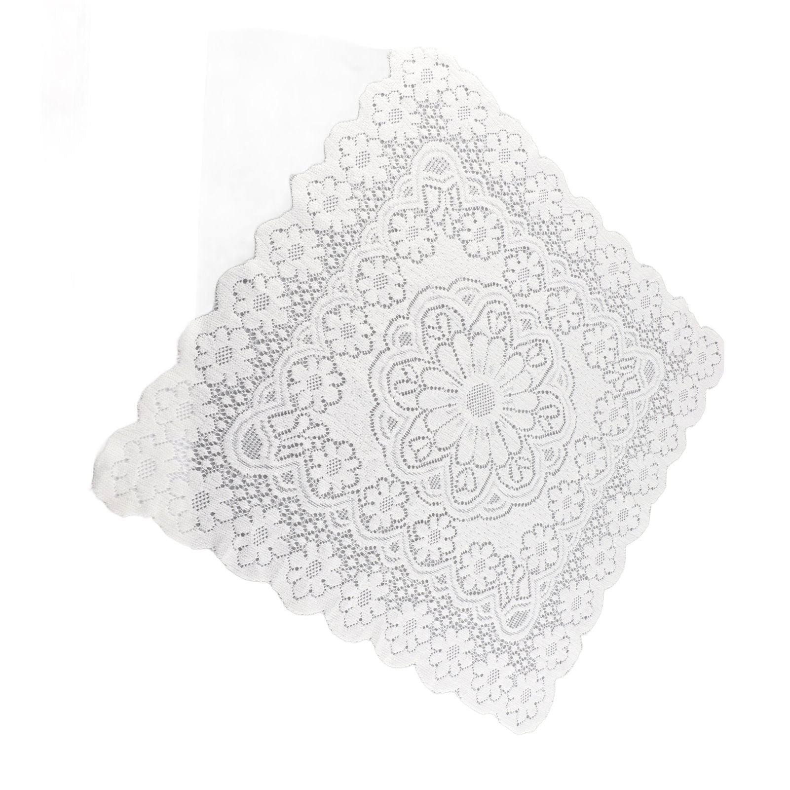 Lace Tablecloth Hollow Pattern Soft Comfortable Simple Lace Decorative Background Cloth for Home Cafe White Lace 60x60cm