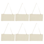 6pcs Blank Wooden Plaque Rectangle Decorative DIY Unfinished Wood Sign with Holes for Coffee Shop