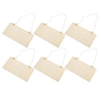 6pcs Blank Wooden Plaque Rectangle Decorative DIY Unfinished Wood Sign with Holes for Coffee Shop