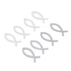 2 Packs Wooden Fish Decoration Good Decoration White Silver Fish Confetti for Christening Decoration Communion