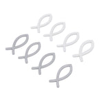 2 Packs Wooden Fish Decoration Good Decoration White Silver Fish Confetti for Christening Decoration Communion