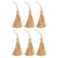 6Pcs Natural Jute Tassels Simple Rustic Style Natural Jute Widely Used Bookmark Tassels for Jewelry Curtain Craft