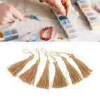 6Pcs Natural Jute Tassels Simple Rustic Style Natural Jute Widely Used Bookmark Tassels for Jewelry Curtain Craft