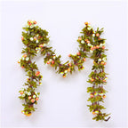 Artificial Roses Foliage Garland Hanging Guide Plastic Flower Vine Suspended Ceiling Decoration Champagne