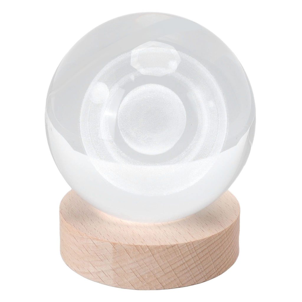 3D Saturn Night Lamp Crystal Ball Night Light LED Wooden Inter Carving Tabletop Ornaments for Friends Kids Gifts Saturn Colorful Light