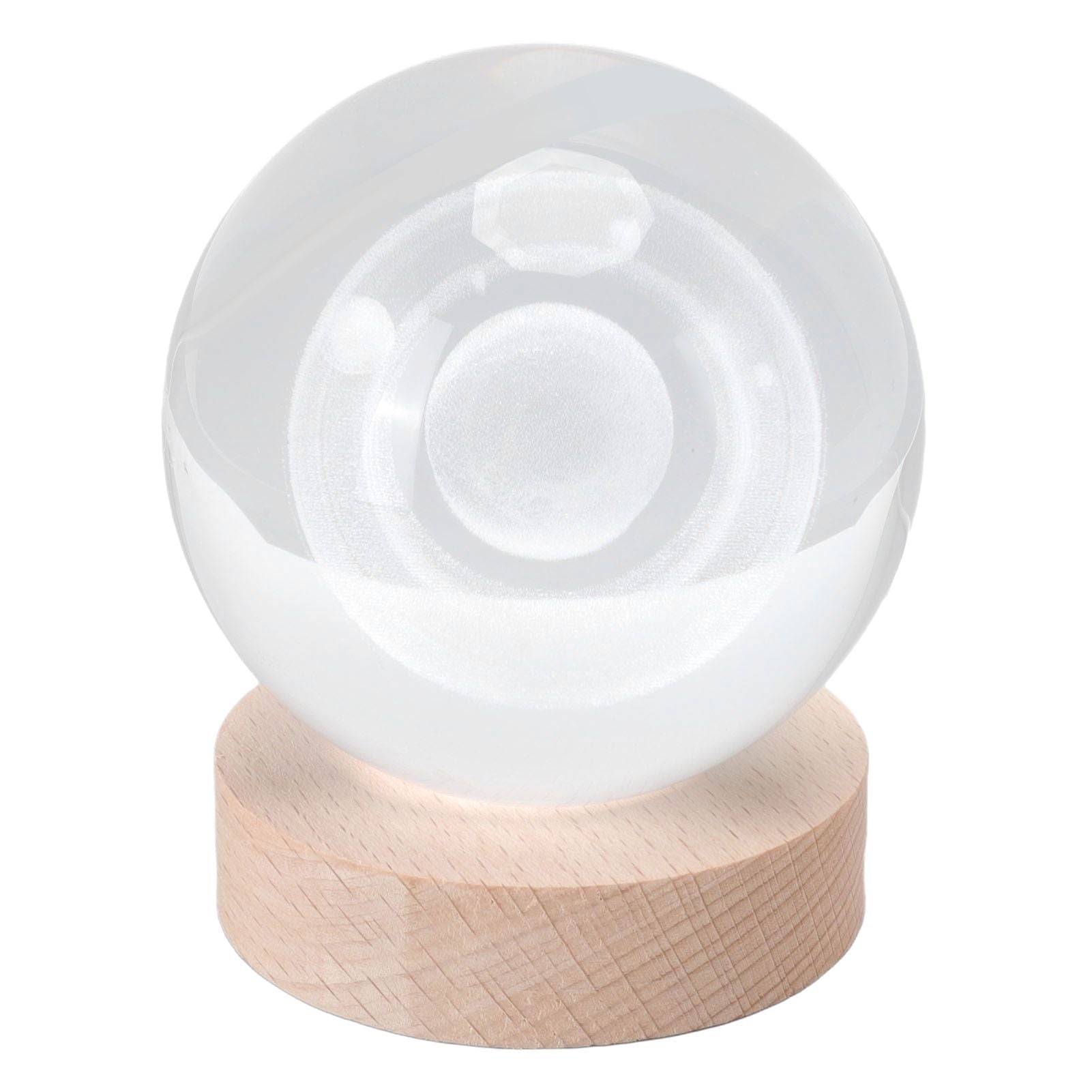3D Saturn Night Lamp Crystal Ball Night Light LED Wooden Inter Carving Tabletop Ornaments for Friends Kids Gifts Saturn Colorful Light