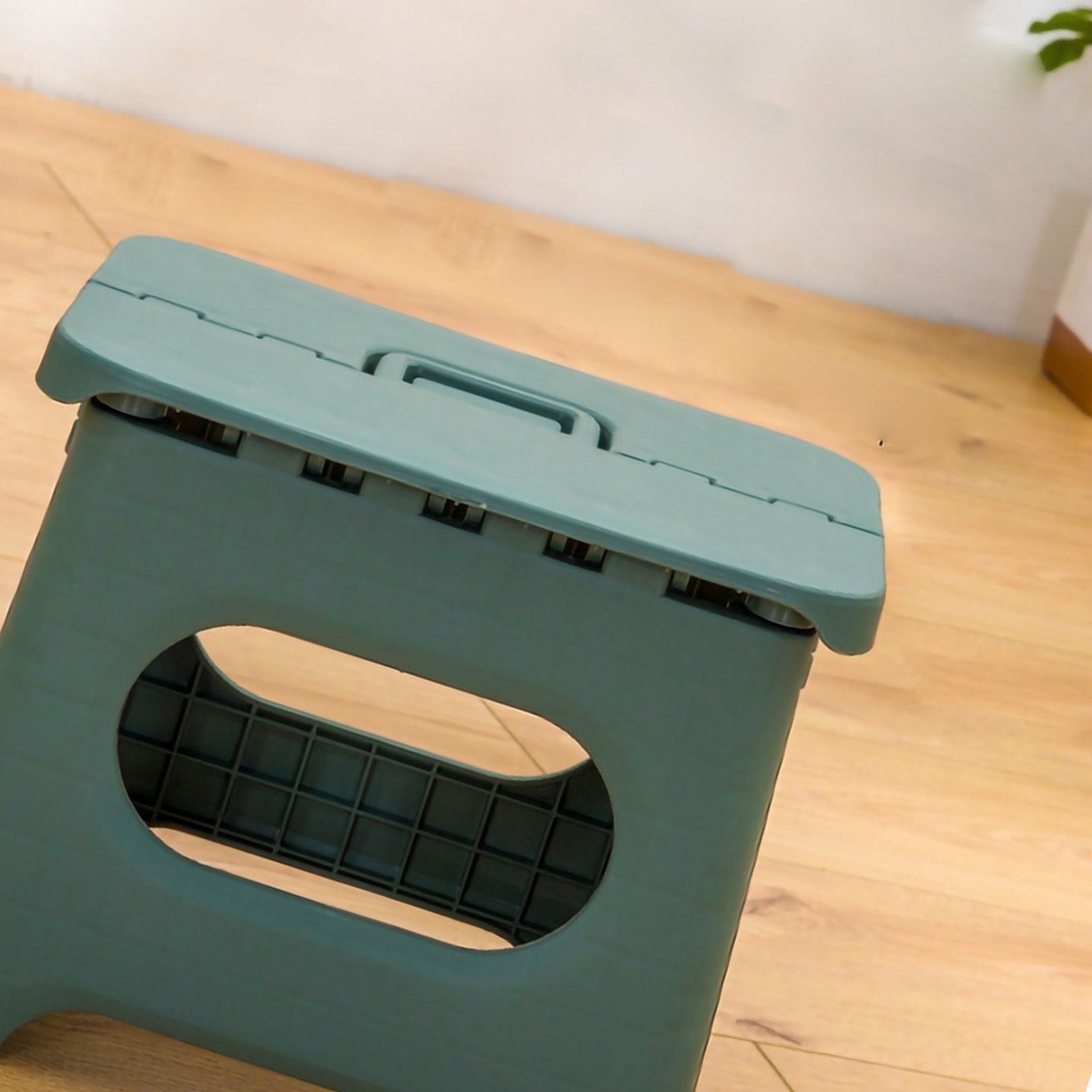 Folding Step Stool Portable Strong Space Saving Plastic Footstool for Adults and Kids Light Green