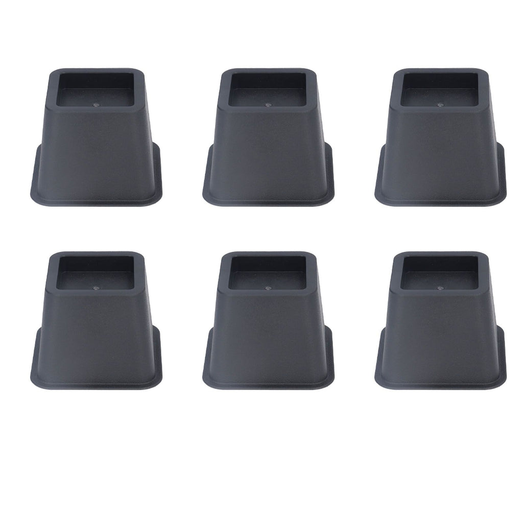 6Pcs 3 Inch Trapezoid Furniture Risers Sofa Leg Pads for Bed Table Cabinet Sofa Feet Black