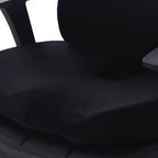 Seat Cushion Lumbar Support Set Polyester Comfortable Chair Cushion for Office Home Flannelette Set Black Cushion and Back Cushion Combination Set