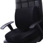 Seat Cushion Lumbar Support Set Polyester Comfortable Chair Cushion for Office Home Flannelette Set Black Cushion and Back Cushion Combination Set