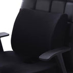 Seat Cushion Lumbar Support Set Polyester Comfortable Chair Cushion for Office Home Flannelette Set Black Cushion and Back Cushion Combination Set