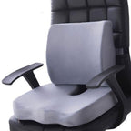 Seat Cushion Lumbar Support Set Polyester Comfortable Chair Cushion for Office Home Flannelette Set Grey Cushion and Back Cushion Combination Set