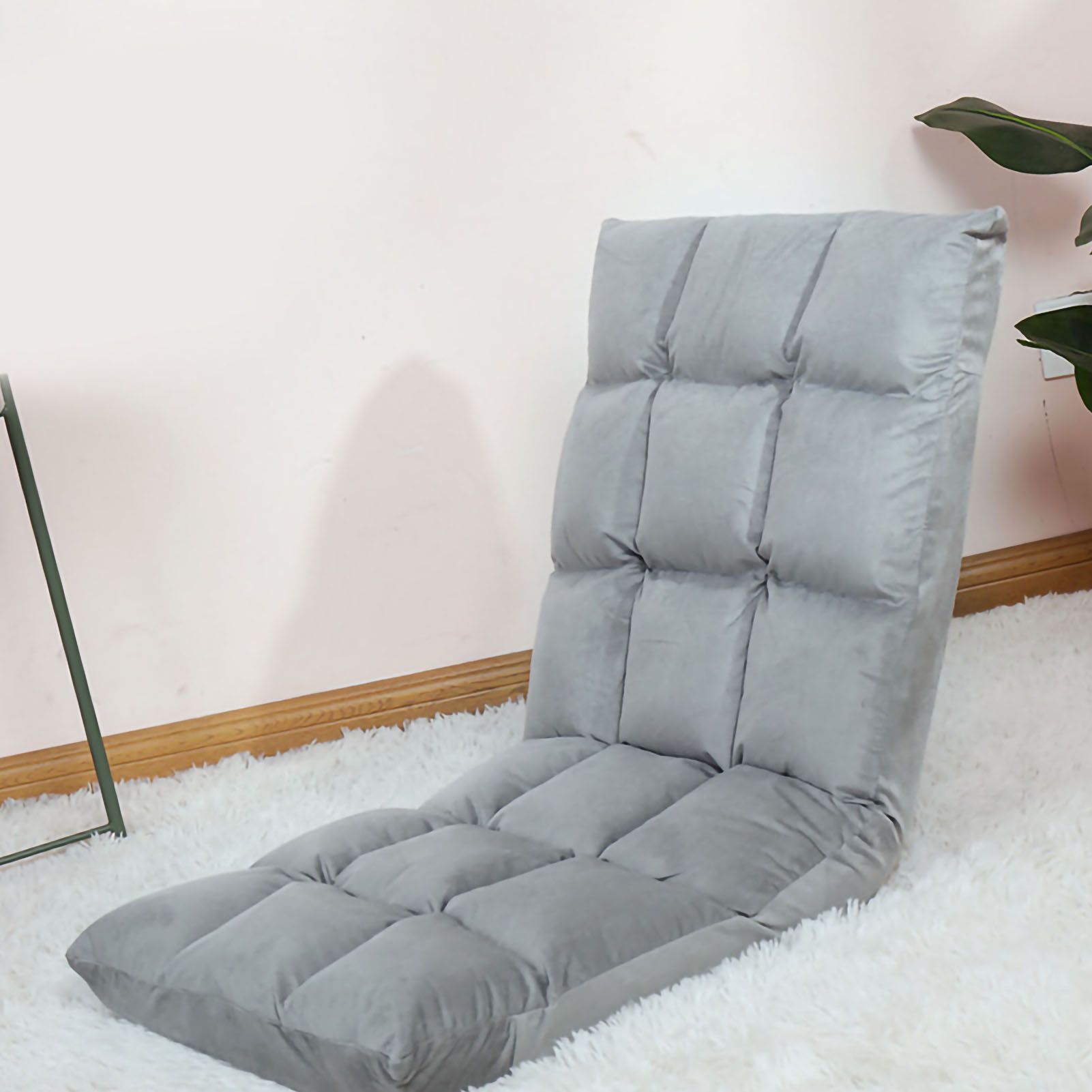 Floor Seat Sofa Chair Foldable Adjustable Floor Chair Sofa Bed Beanbag for Gaming Sleeping Relaxing Reading Grey