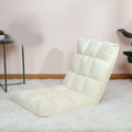 Floor Seat Sofa Chair Foldable Adjustable Floor Chair Sofa Bed Beanbag for Gaming Sleeping Relaxing Reading Milk White